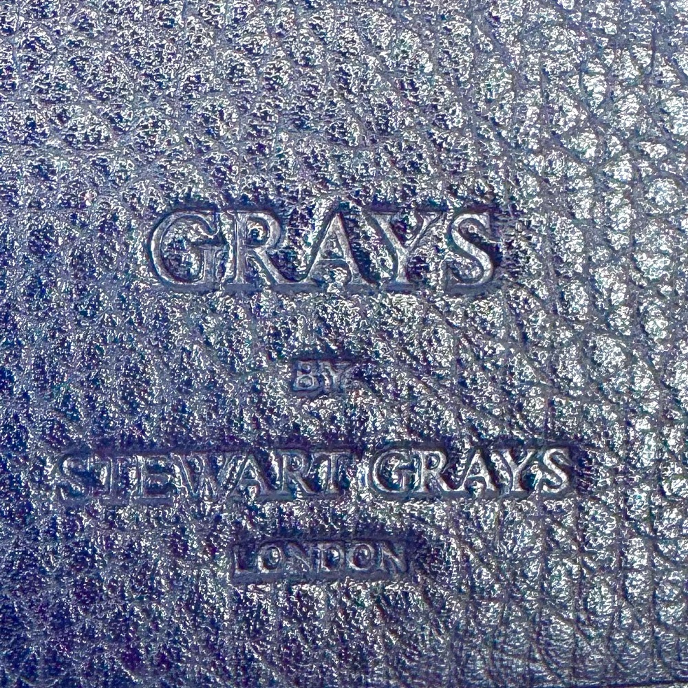 Grays - Stuart Grays of London leather passport cover NWOT black & purple unisex - Picture 14 of 16